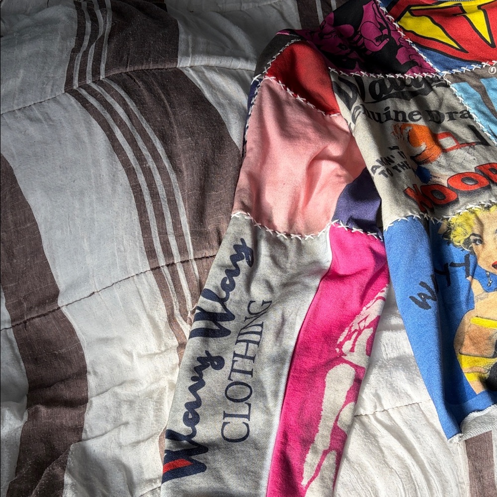 Multicolor Patchwork Graphic Jersey - image 2